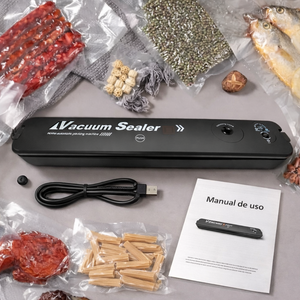 Combo Sellador al vacio+ Bolsas termicas + Manual de uso 🤯🥪🍗🥒🫔🍡🍐🫘🍕✨